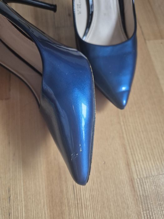 Buty na obcasie niebiesko granatowe rozmiar 39