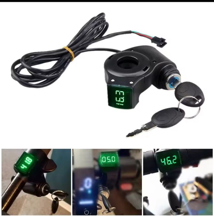 вольтметр ключ замок самокат вело мото мопед скутер voltmeter
