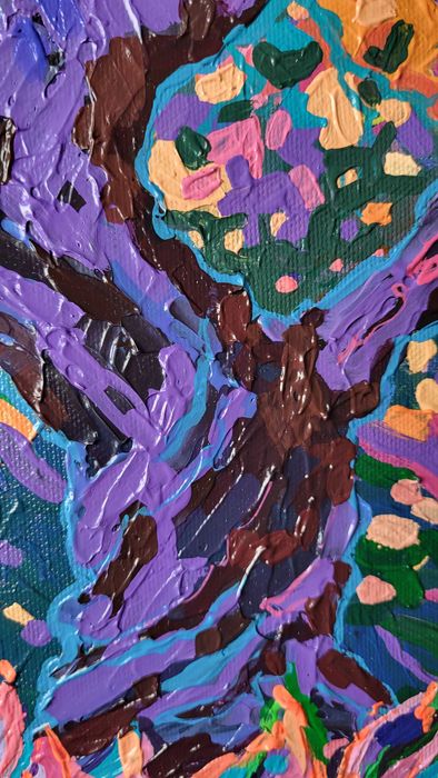 Oryginalny kolorowy obraz akrylowy 40x50 cm na płótnie, drzewo