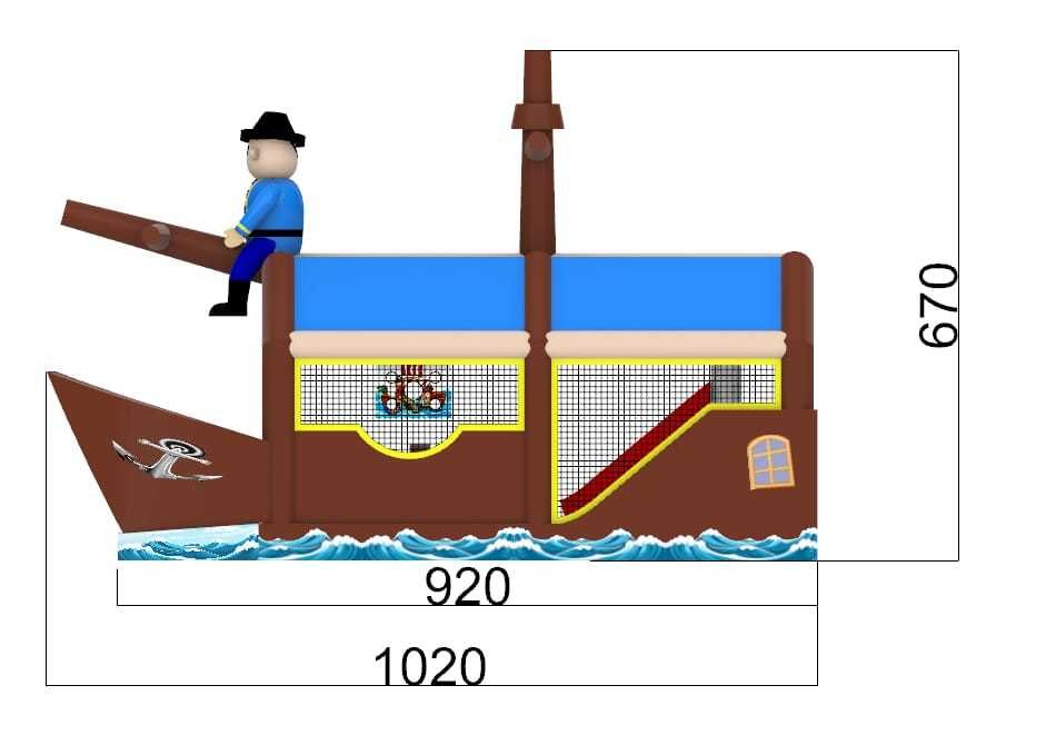 Insuflável canhão de bola pirata (novo)