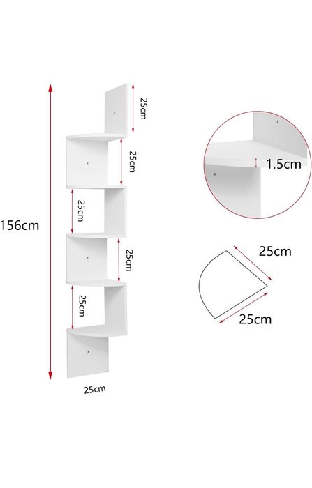 Regal narożny  biały