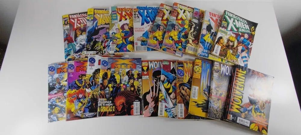 Lote 19 Revistas BD Marvel Comics X-Men e Wolverine em Português