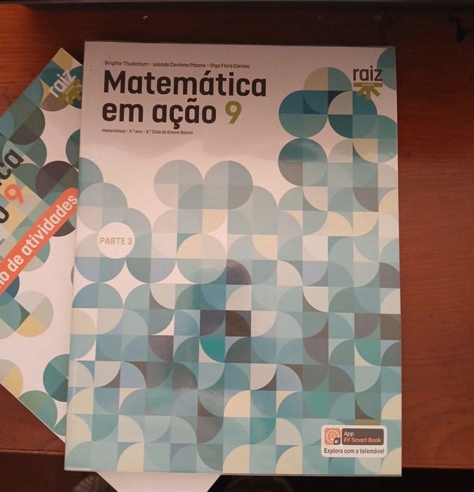 Manuais (partes 1, 2 e 3) e caderno de fichas de Matemática 9°ano "Mat