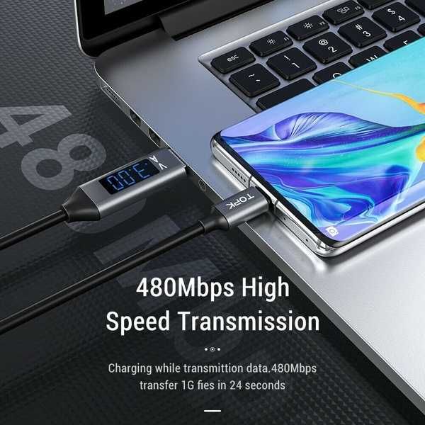 Cabo de carregamento rápido 5V 3A USB para Type-C