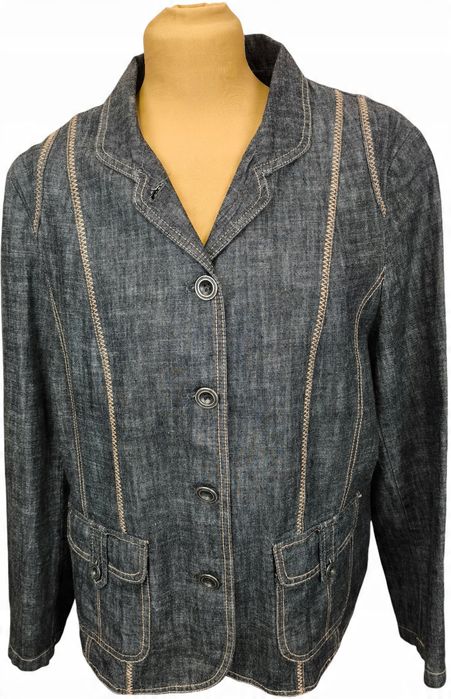 Jeansowa kurtka marynarka modny design 44 uk 18