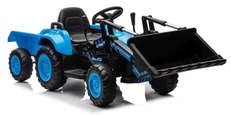 MEGAAUTKA.PL Traktor na akumulator 12V 2x45W z przyczepką i łyżką