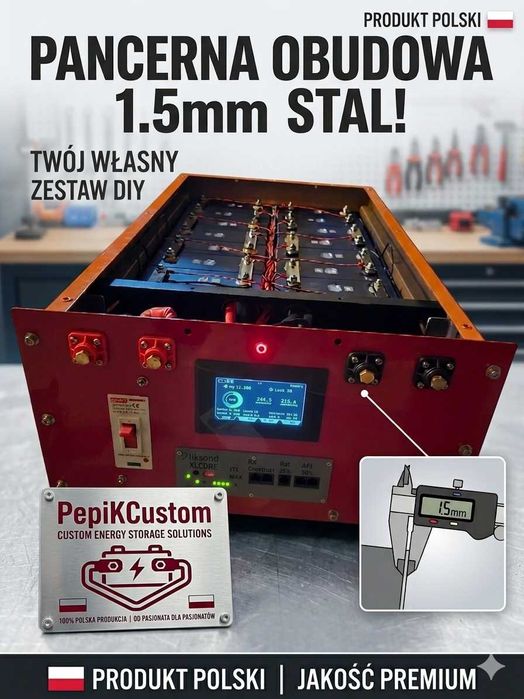 Solidna Obudowa Magazynu Energii LiFePo4 LFP  DIY Stal 1.5mm – Produkt Polski