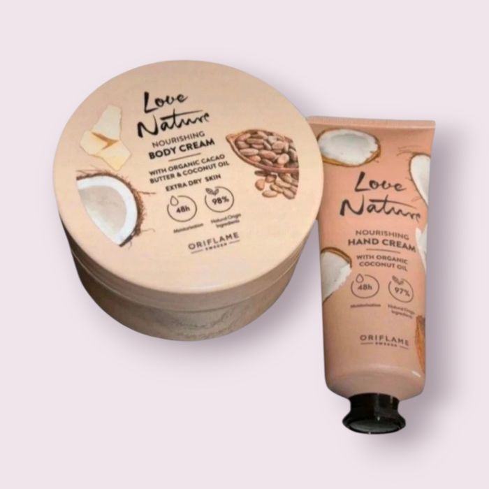Conjunto Creme Corpo e Creme Mãos Love Nature Oriflame