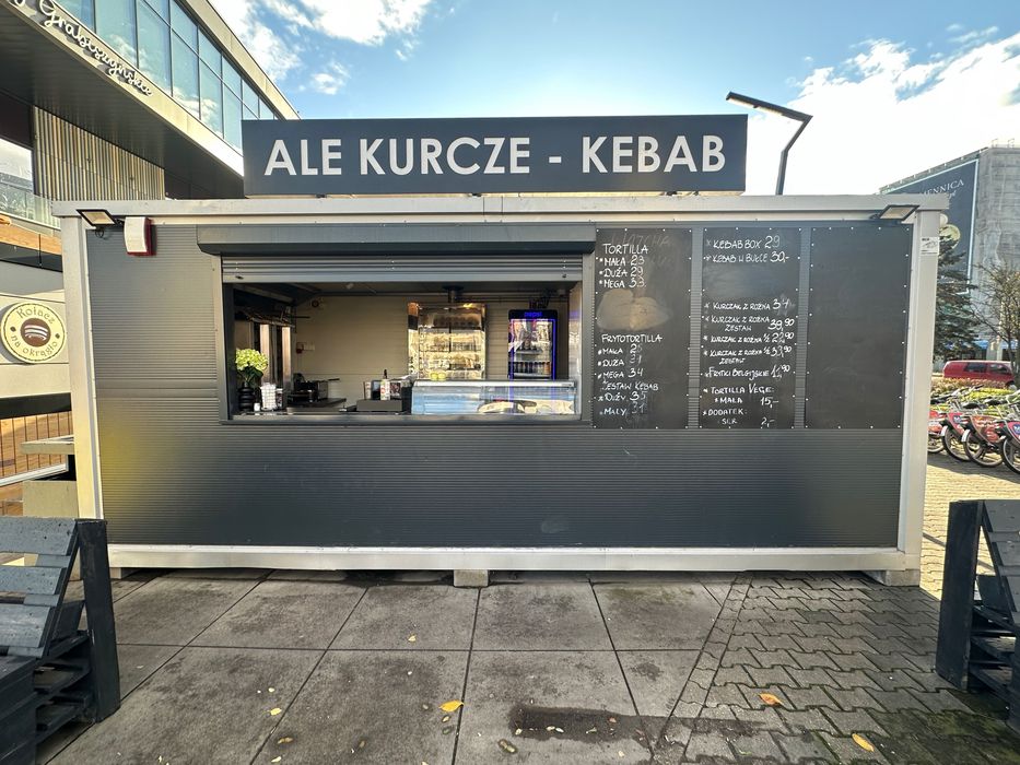 Wyposażony kontener gastronomiczny KEBAB, KURCZAK Z ROŻNA - super miejsce Wrocław -  Kompletny biznes !!
