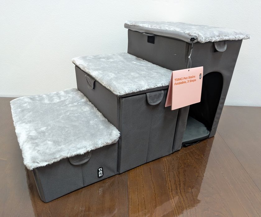 TIAKI Składane Schody dla Zwierząt do 10kg 3 Stopnie 76x39x41cm - NOWE