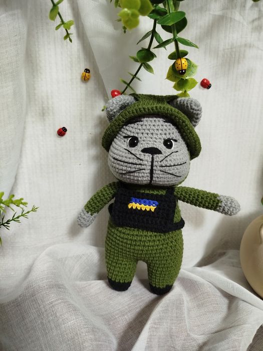 Котики ЗСУ ручної роботи, м'які іграшки