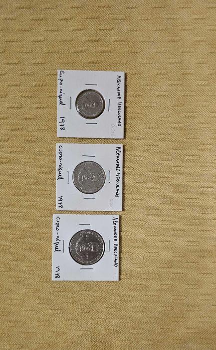 Lote de 5 moedas da República, Alexandre Herculano 1977