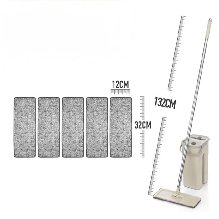 Швабра ледарка з відром, віджимом та 5-ма змінними насадками