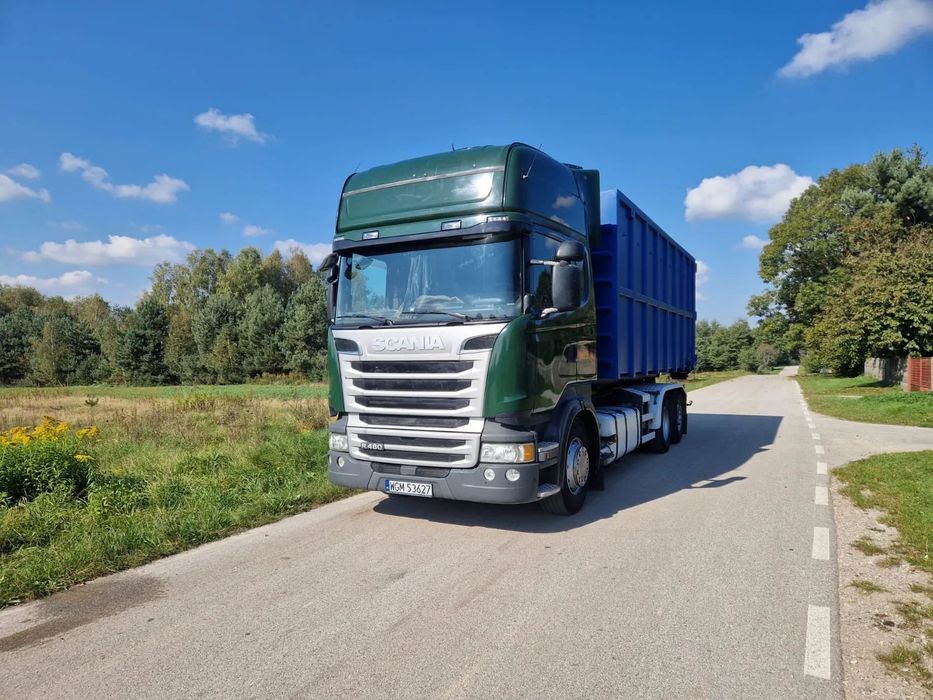 Scania  Ciężarówka hakowiec Scania R 480 HAKOWIEC MEILLER 20T, kontener