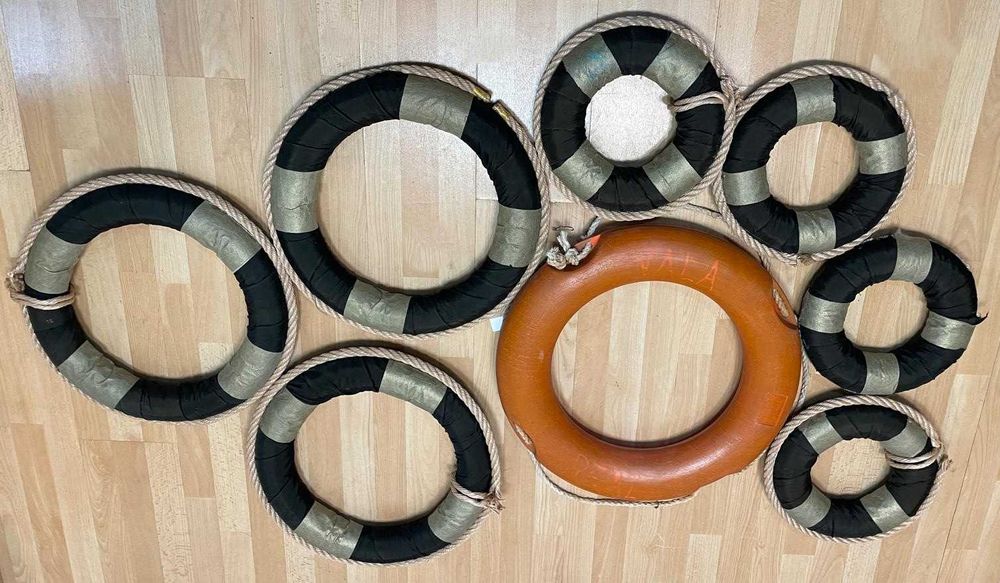 Bóias Salva Vidas, antigas, para decoração 55 cm diametro