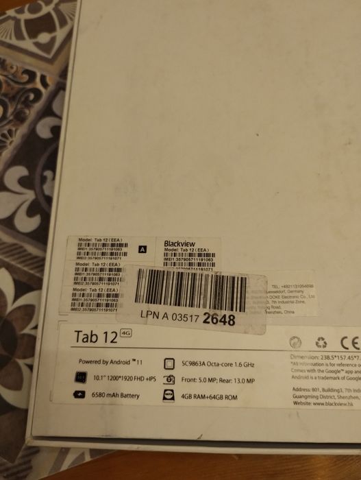 Tablet BlacView 12 LTE
