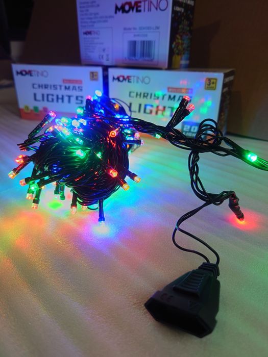 200 LED 12m Choinkowe Lampki Kolorowe 8 Trybów + przedłużka na ZEW/WEW