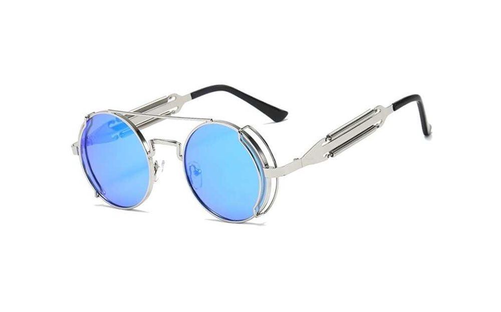 Okulary przeciwsłoneczne okrągłe lenonki steampunk retro - DISCORD.