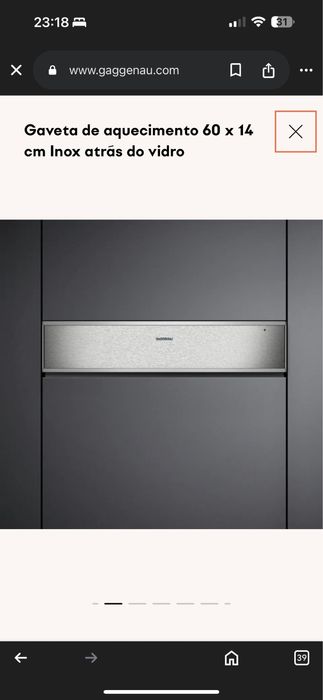 Gaveta de aquecimento Gaggenau WS461102, 400 series,( TOPO DE GAMA)),