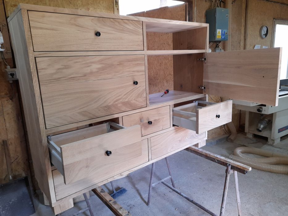 Komoda rustykalna dębowa z litego drewna