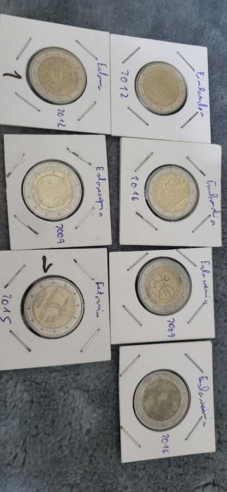 Moedas Comemorativas Euro-Espanha, Eslovénia, Estónia, Finlândia Leton