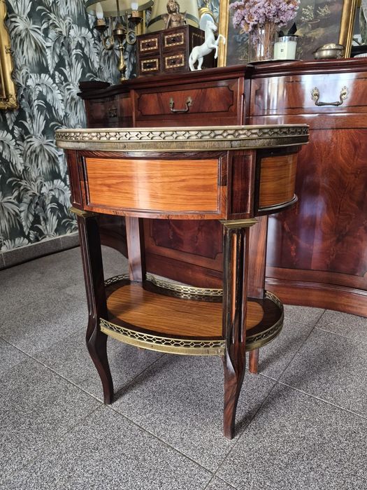 Mesa de Apoio Estilo Luís XV "En Haricot" (Formato Rim) - Pau-Santo e Madeiras Nobres.