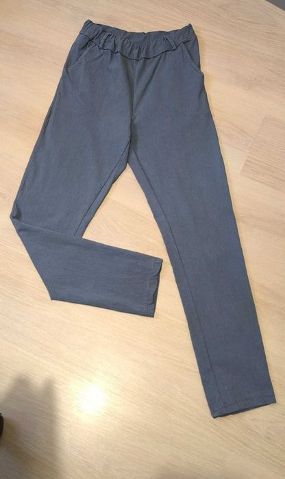 Spodnie grafitowe damskie rurki M/L