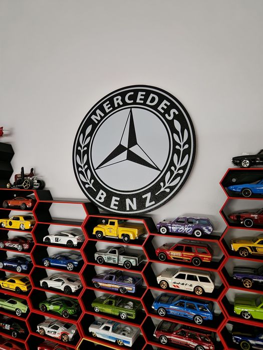 Dekoracyjna okrągła tabliczka ścienna logo MERCEDES znak hot wheels