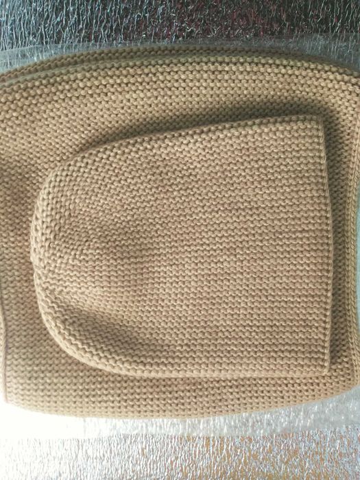 Комплект шапка і хомут бежевий