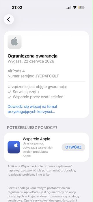 Sprzedam słuchawki AirPods 4 (ANC) posiadam paragon