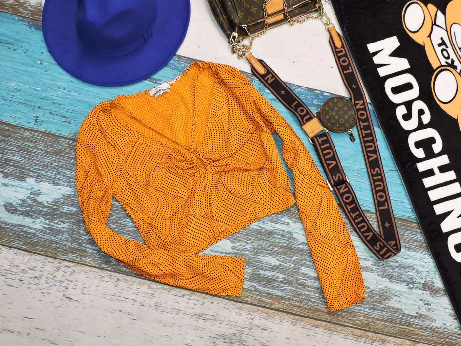 Reserved Miodowa bluzeczka wzory dł rękawek 38