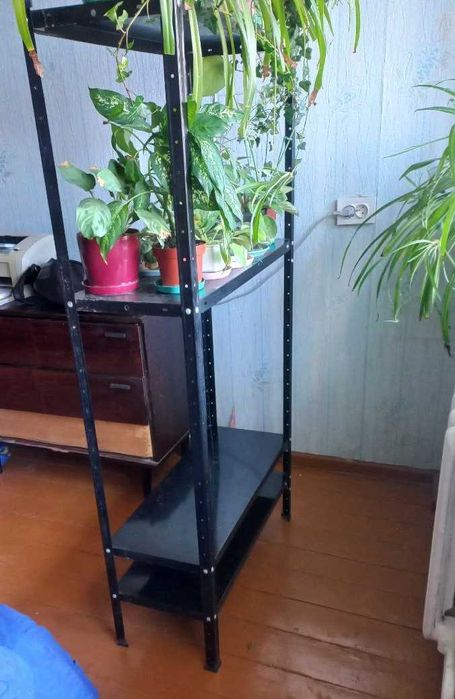 Стелаж металевий 4 полиці (чорний)