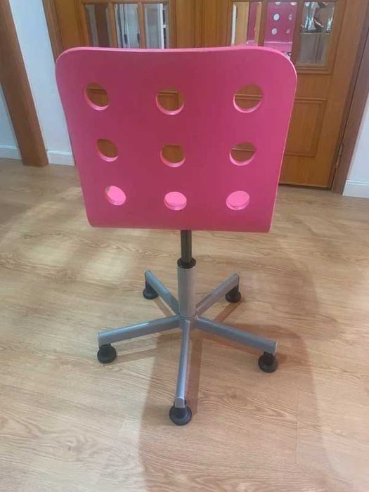 Cadeira rosa escritório criança ajustável Ikea