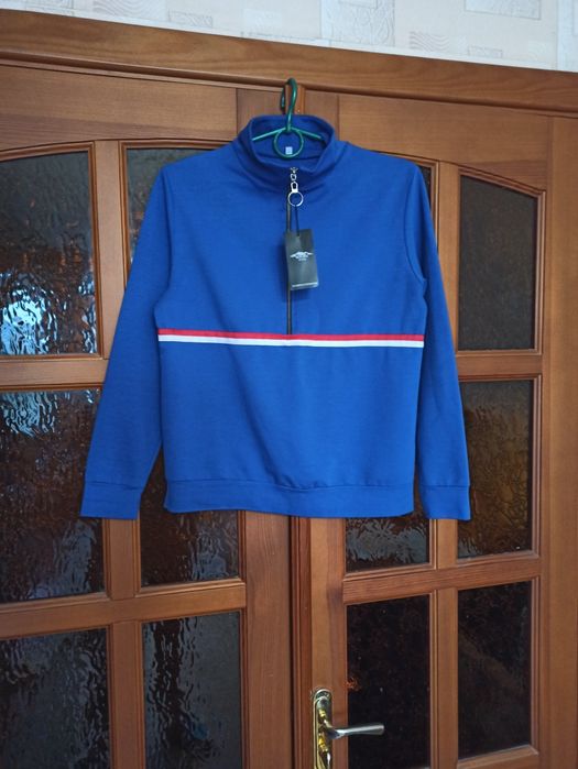 Толстовка 44 - 46 р спортивная кофта синяя мастерка худи