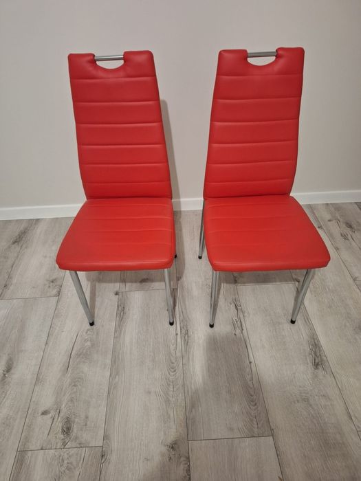 Krzesła czerwone ekoskóra