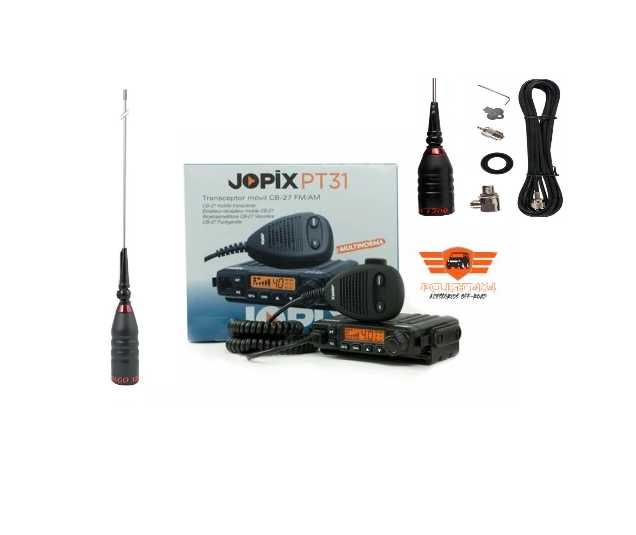 Kit Rádio cb Jopix PT31+ Antena SSantiago 1200