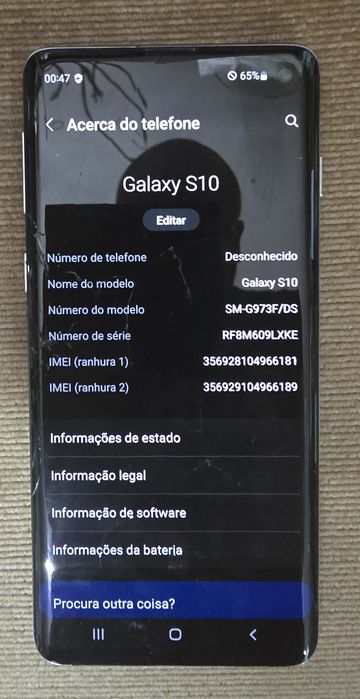 Samsung S10 para peças