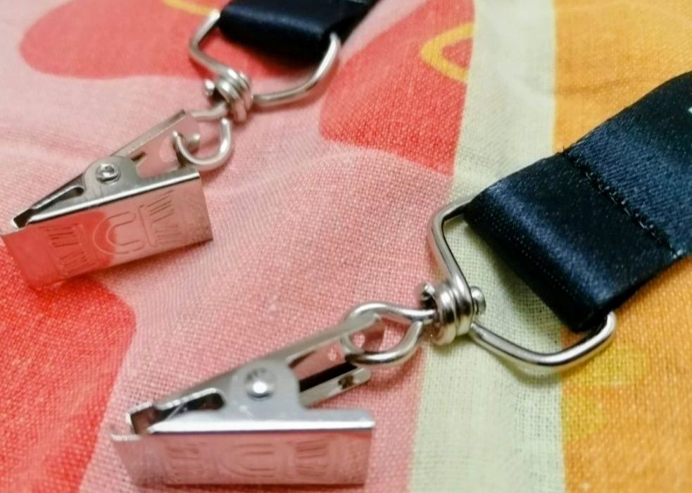 Ланьярд шнурок на шею прищепка - крокодил для бейджа