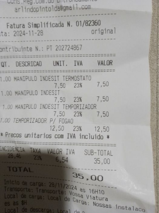 Manipulo forno  novo