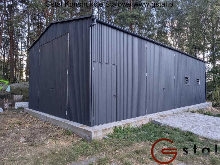 hala wiata garaż 12x6x3,5 antracyt 7016
