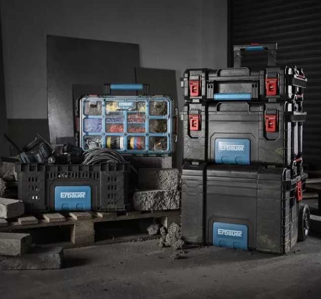 Ящик на колесах Erbauer  / ящик для інструментів /ящик з ручкою ЕБАУЕР