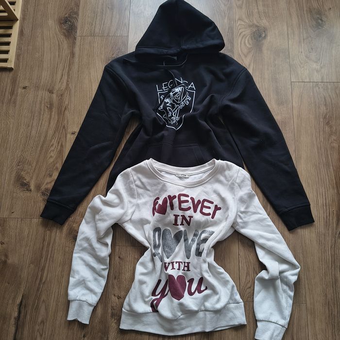 Dwie bluzy czarna i biała damskie