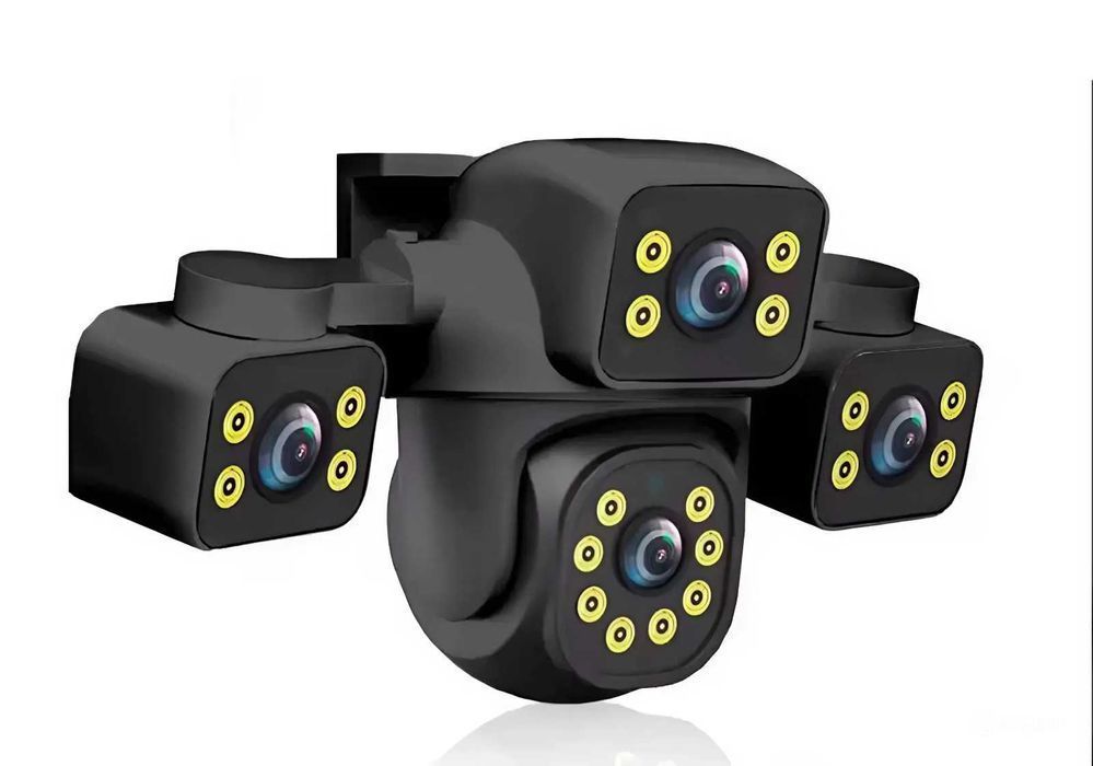Тройная уличная камера видеонаблюдения 9MP с боковыми линзами 390Eyes