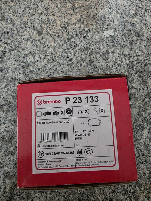 Pastilhas de Travão Brembo Alfa Romeo P23 133
