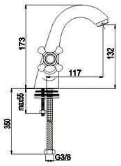 Torneira misturadora de lavatório vintage clássica cor bronze novas