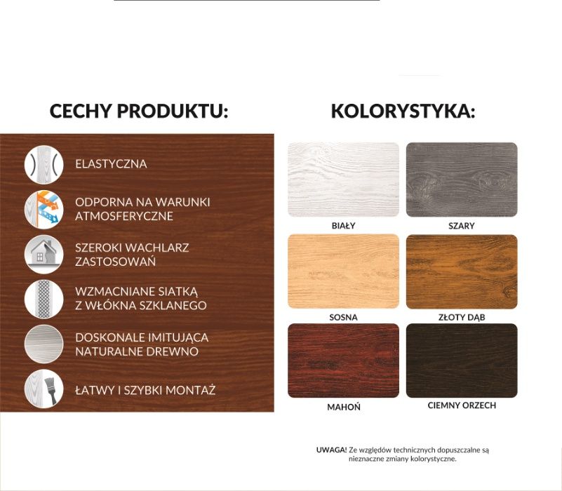 Elastyczna deska elewacyjna naturalny wygląd