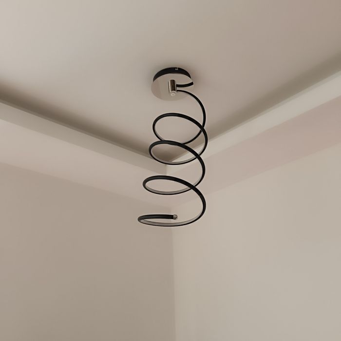 Lampa spiralka czarna LED