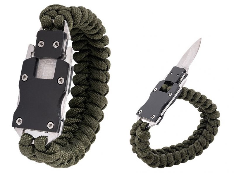 Bransoletka Survivalowa Paracord z Nożem BR-008