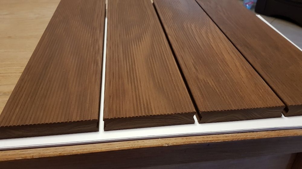 Deska Tarasowa Thermo Termo Jesion Ryflowany -Gładki Thermory