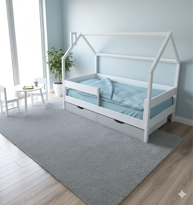 Кровать ліжко домік будиночок з дахом дерево дитяче підліткове чердак